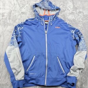 Nike LeBron James Hoodie Mens XXL Blue Therma Fit Full Zip Basketball Sweatshirt